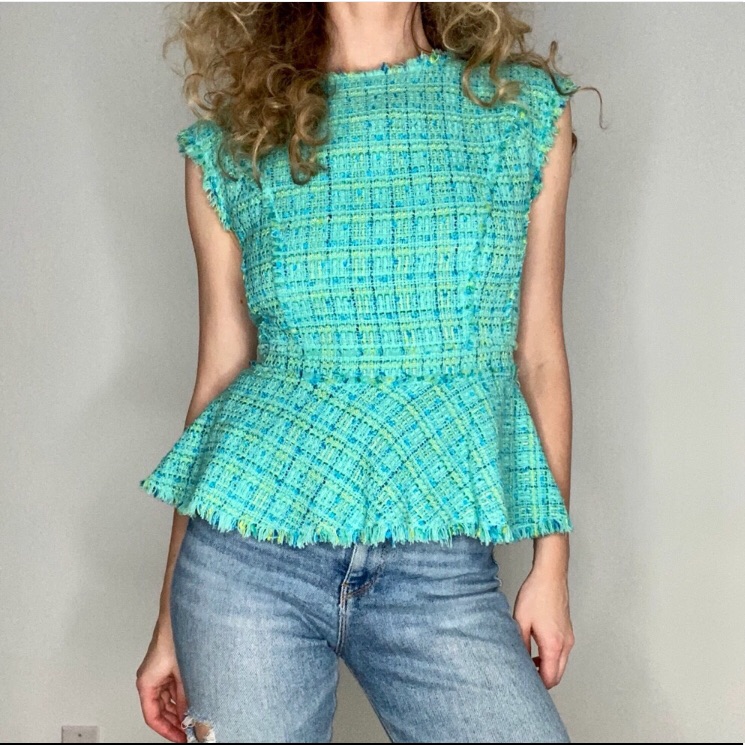 Tweed Poplin Top